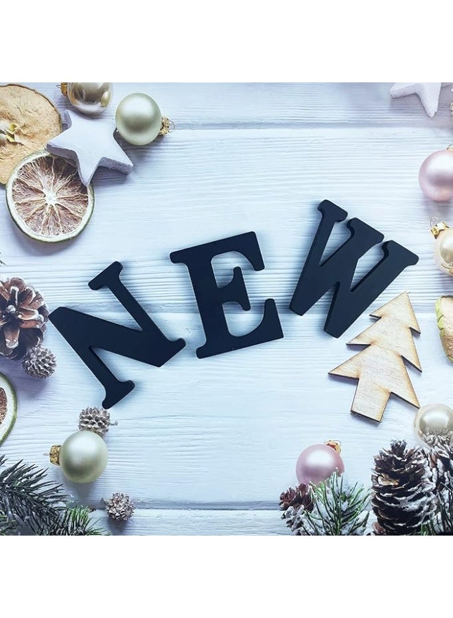 MIRFA Wooden Free Standing Decorative Letter Slices - Black - 6inches (D) - Image 3